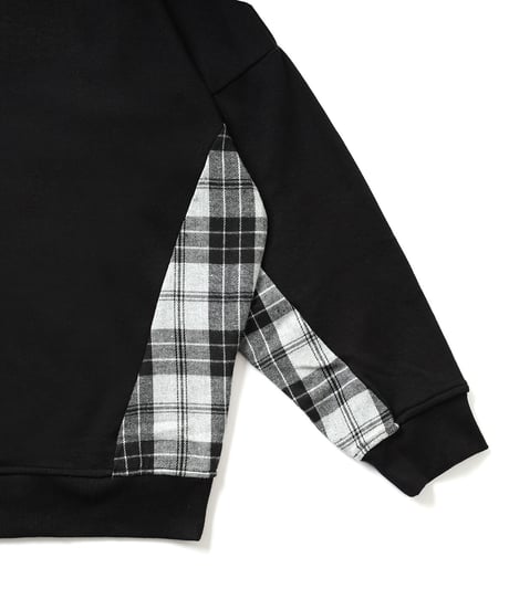 切り替えチェックスウェット (Black）