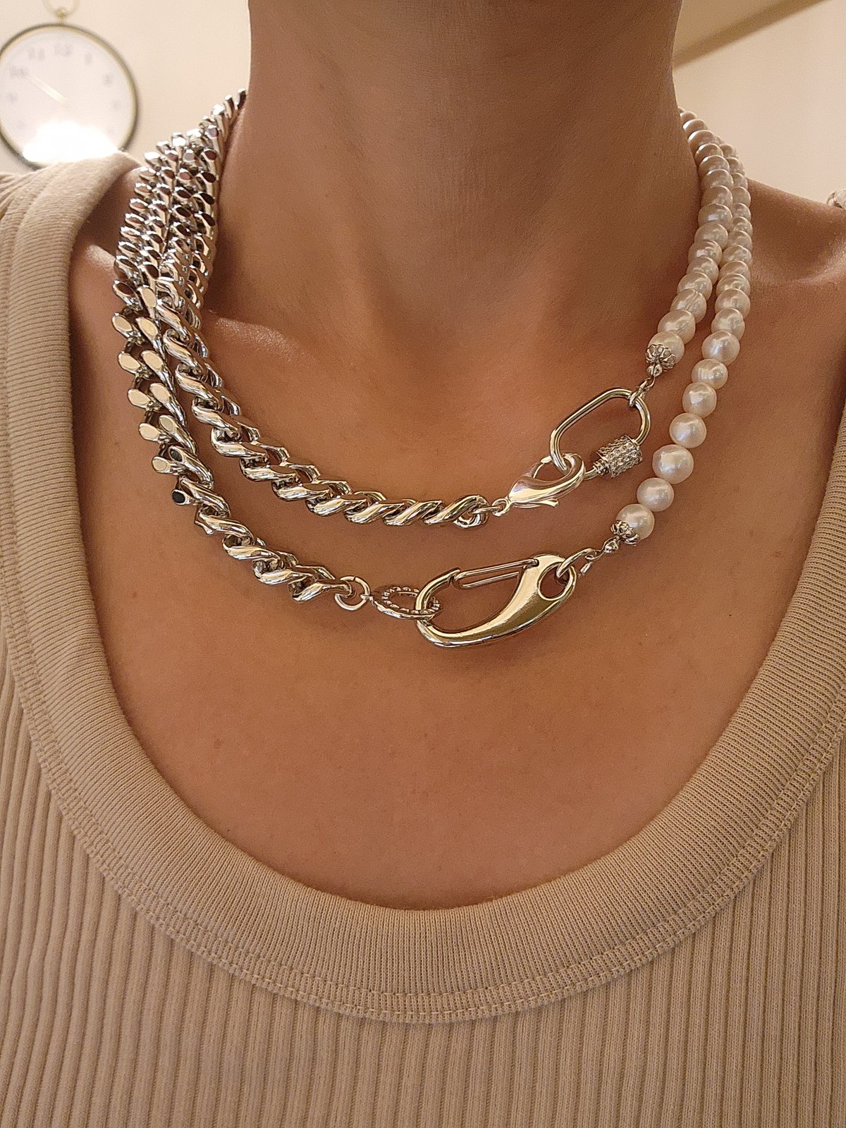 シルバー チェーンネックレス バロックパール　nestlejewelry fit=scale-down,w=1200