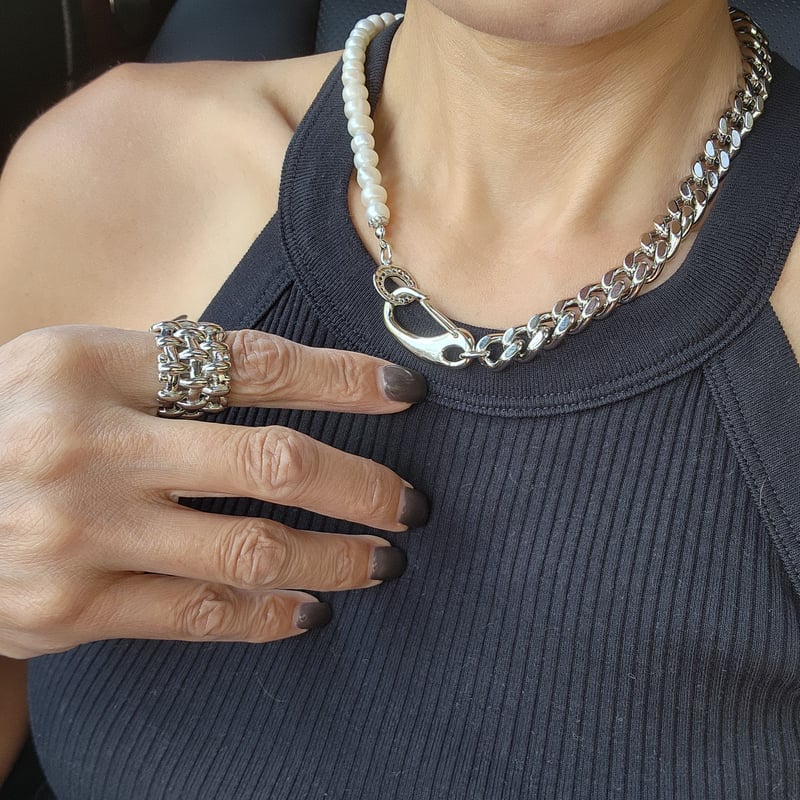 バロックパール✖ボリュームチェーンネックレス | nestlejewelry