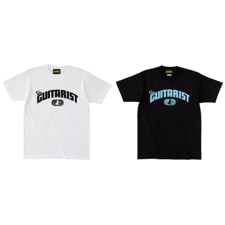 アイムギタリスト"COLLEGE LOGO"Tシャツ BLACK(L-BLUE PRINT)　送料¥185