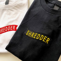 アイムギタリスト"SHREDDR"FLAGワッペン Tシャツ BLACK 送料¥185