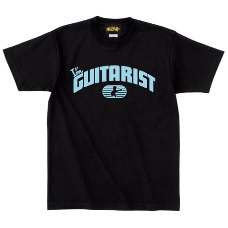 アイムギタリスト"COLLEGE LOGO"Tシャツ BLACK(L-BLUE PRINT)　送料¥185