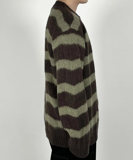 Green Brown mohair  Knit