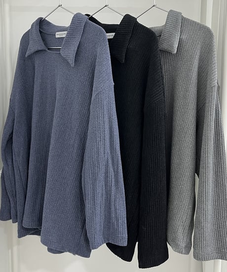 U-Neck Raccoon Collar Knit  -  3color  -