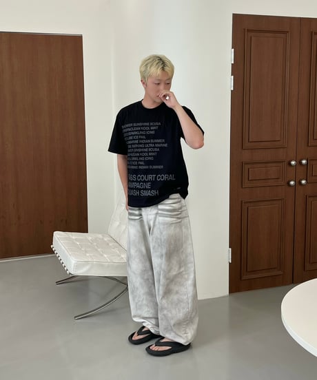 Summer slogan T-shirt 2color   -  BLACK  -
