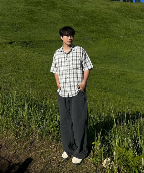 Tartan Checkered Short-Sleeved Shirt - white -