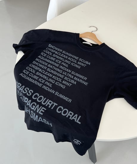 Summer slogan T-shirt 2color   -  BLACK  -