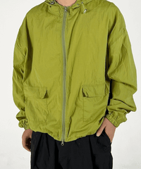 Two Pocket Hood Windbreaker  - 3color - (Green)