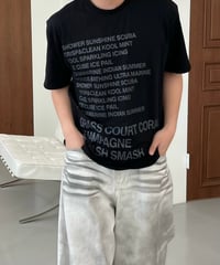 Summer slogan T-shirt 2color   -  BLACK  -