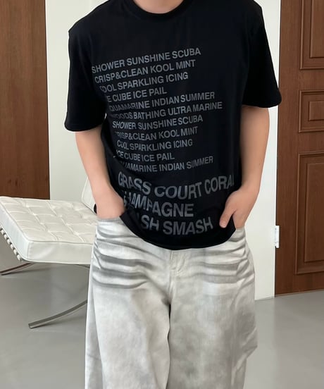 Summer slogan T-shirt 2color   -  BLACK  -