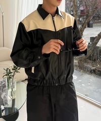 Ron Collar Leather Jacket