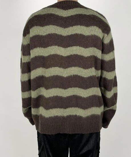 Green Brown mohair  Knit