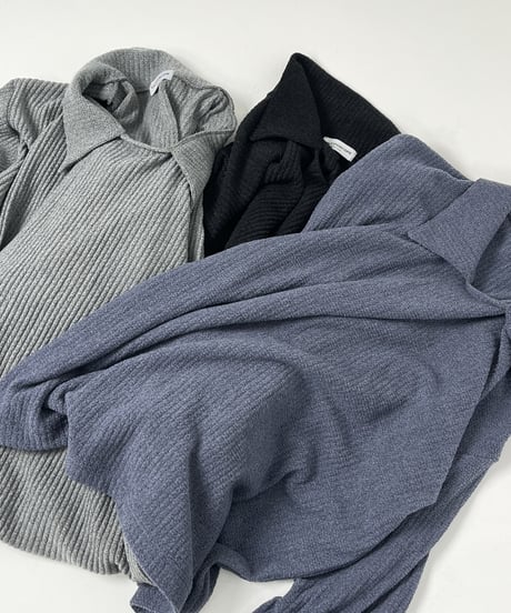 U-Neck Raccoon Collar Knit  -  3color  -