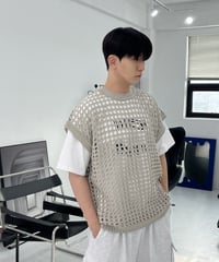 half knit vest   -  2color  -  (Beige)