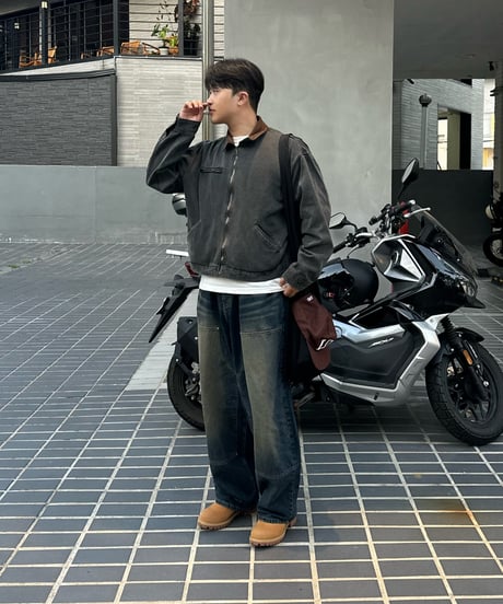Det cropped jacket  -  green black  -