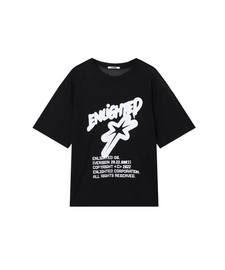 Star-printed knit short-sleeved  -  2color  -
