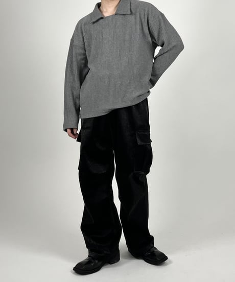 U-Neck Raccoon Collar Knit  -  3color  -
