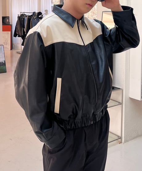 Ron Collar Leather Jacket