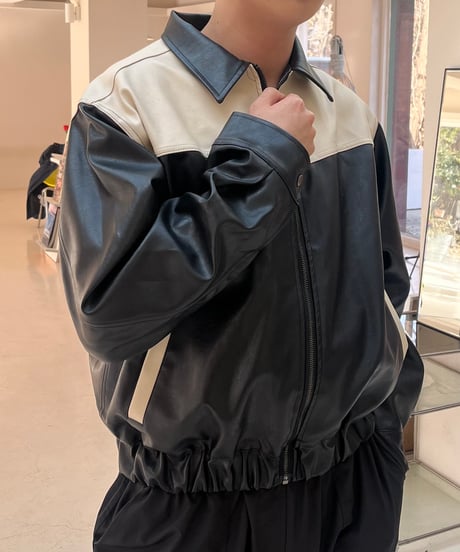 Ron Collar Leather Jacket