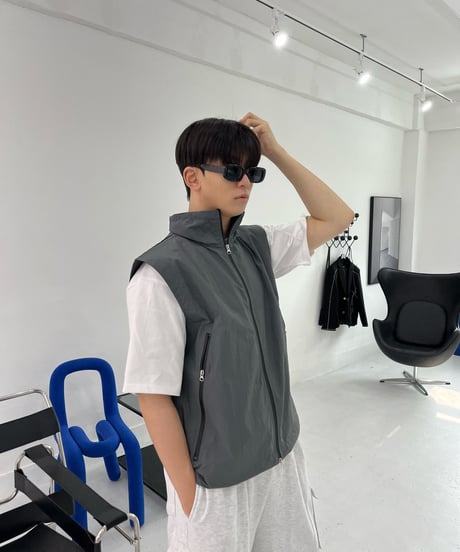 Goff Neck String Vest  -  2color  -  (gray)