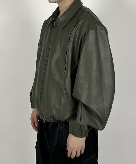 (予約商品)  Double Zipper Leather Jacket