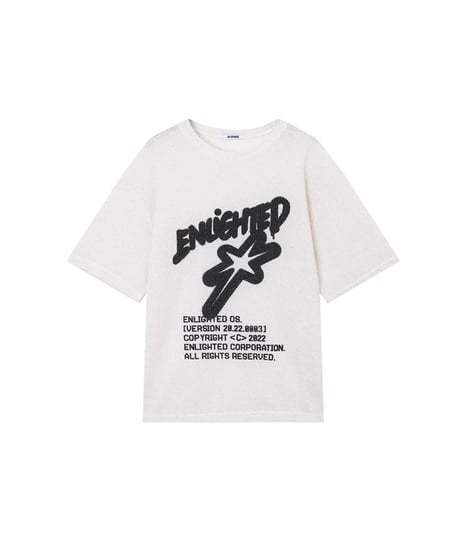 Star-printed knit short-sleeved  -  2color  -