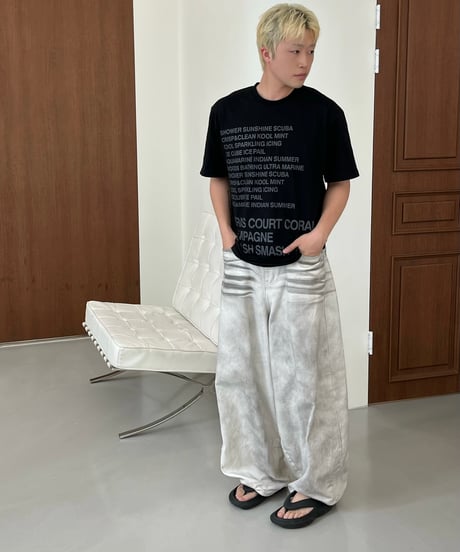 Summer slogan T-shirt 2color   -  BLACK  -