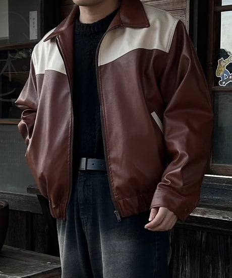 Ron Collar Leather Jacket