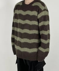 Green Brown mohair  Knit
