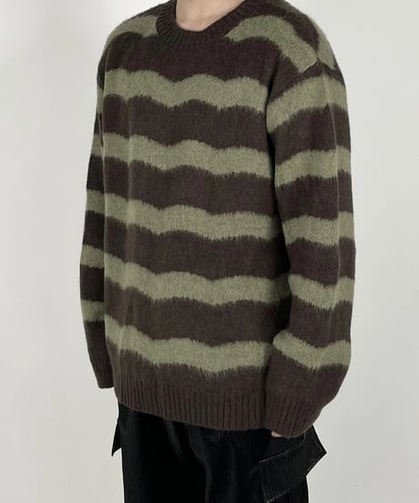 Green Brown mohair  Knit