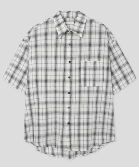 Tartan Checkered Short-Sleeved Shirt - white -