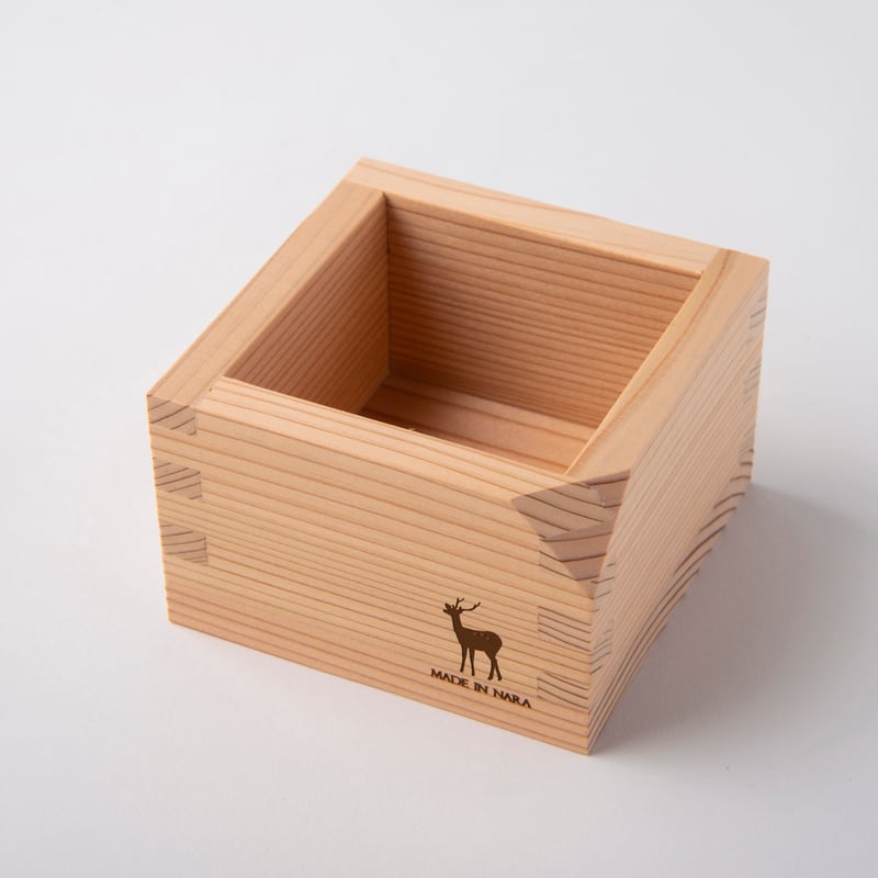 枡 一合【飲み口加工】【桜刻印入り】【名入れ】【鹿ロゴ】【web限定