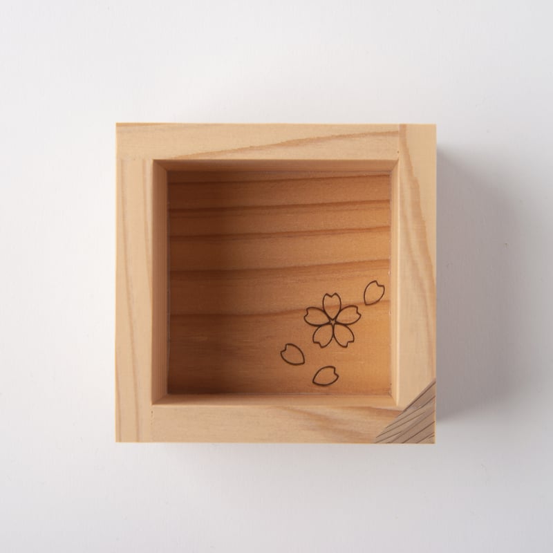 枡 一合【飲み口加工】【桜刻印入り】【名入れ】【鹿ロゴ】【web限定