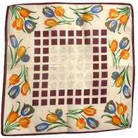 Tulip Flower Motif Vintage Hanky