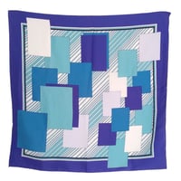 Blue Geometric Vintage Scarf