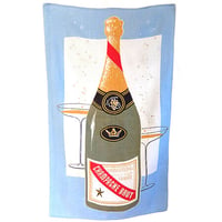 Champagne Bottle Vintage Kitchen Towel