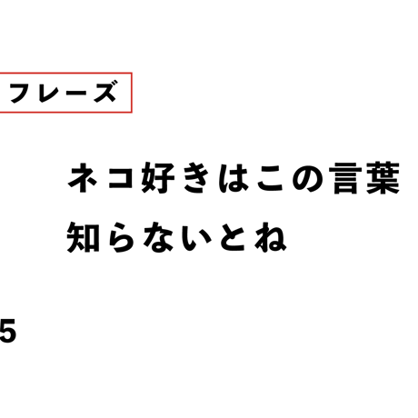 ネコ好きはこの言葉 知らないとね