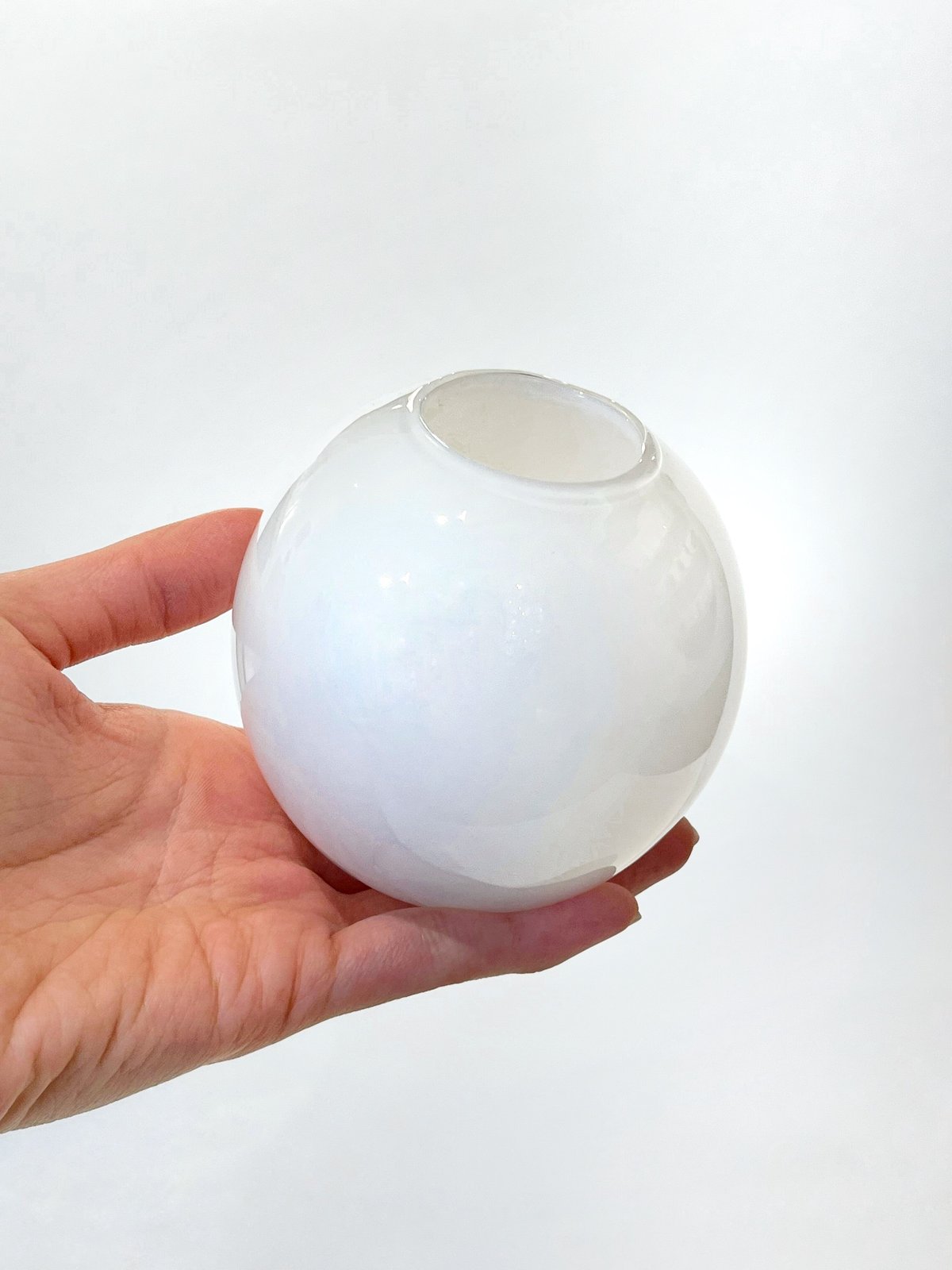 イイノナホ iino naho / ガラス製 花瓶 Balloon vase Balloon vase S -enamel white- | iino naho g
