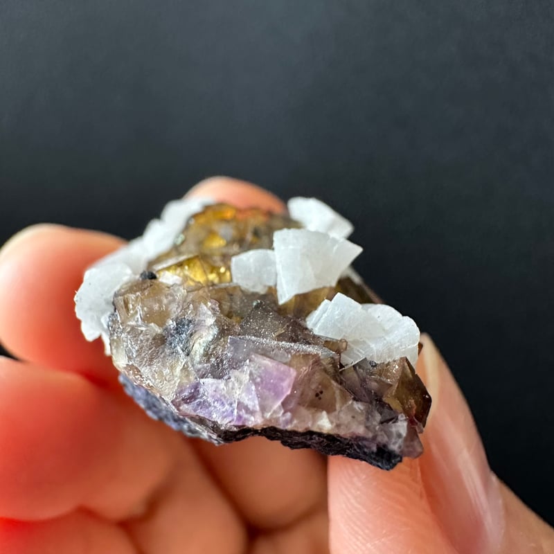 【37g】中国 安徽省産 イエローフローライト パープルファントム クラスター 37g】中国 安徽省産 イエローフローライト パープルファントム