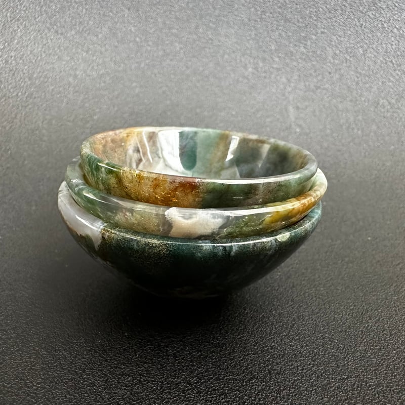 モスアゲートのボウル（器）3個セット | Native Stellar Alchemy