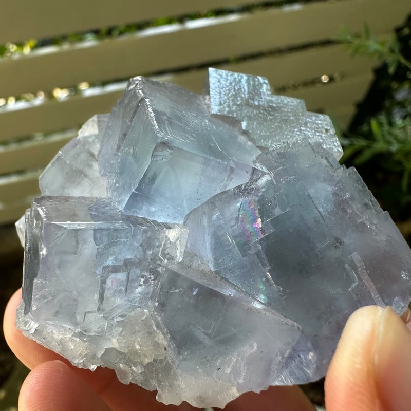 ブルーフローライトクラスター No.1（虹入り） | Native Stellar Alchemy