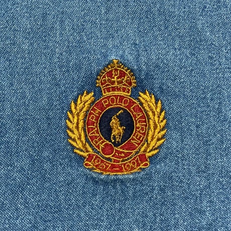 RALPH RALPHLAURE　"CREST LOGO" DENIM SHIRT
