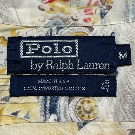 POLO RALPHLAUREN　"TRAVEL PRINTED" OPEN COLLAR SHIRT
