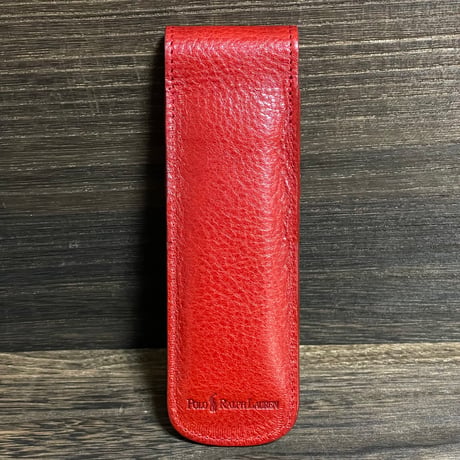 POLO RALPHLAUREN　LEATHER PEN CASE (RED)