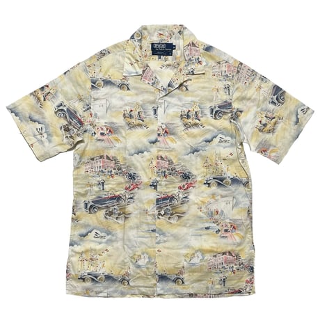 POLO RALPHLAUREN　"TRAVEL PRINTED" OPEN COLLAR SHIRT