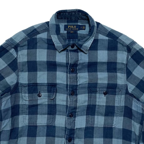 POLO RALPHLAUREN　"BUFFALO CHECK" FLANNEL INDIGO SHIRT