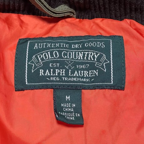 POLO COUNTRY RALPHLAUREN　 "CORDUROY COLLAR" DOWN JACKET