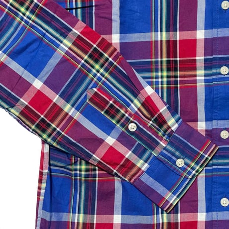 POLO RALPHLAUREN　"RED&BLUE PLAID" BUTTON DONW SHIRT (BOYS)170