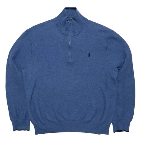 1POLO RALPHLAUREN　"HARF-ZIP" SWEAT SHIRT (BLUE)