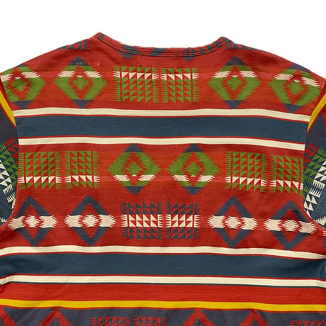 RRL RALPHLAUREN　"INDIAN PATTERN" S/S POCKET TEE (RED)